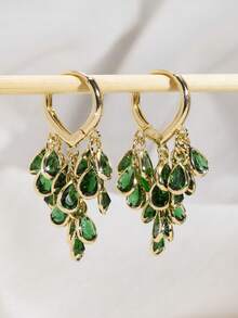 Women's Clothing Chain - Emerald Teardrop Earrings - View 7