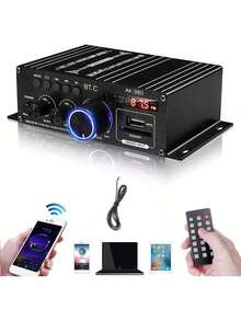 AK380 2CH 800W Digital Amplifier Bluetooth USB Mini Car Audio - Black - View 2