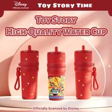【官方授權】Disney Toy Story 紅色不鏽鋼吸管水杯附繩掛帶，巴斯光年 胡迪 潔西 卡通保溫隨行杯，便攜防漏保溫瓶，適合兒童成人、學校辦公室旅行，可愛角色禮物 - 彩色 - 查看 2