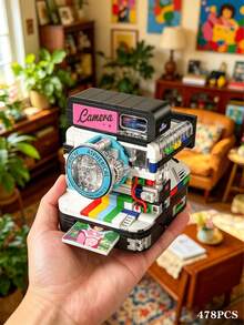 Luxury Camera Mini Building Block Set, An Extremely Interesting DIY Assembly Toy That Can Effectively Relieve Daily Stress And Add Fun To Leisure Time, A Creative Couple Activity And Puzzle Game, This Vintage Camera Model Provides A Stress-Relieving Construction Process And Can Also Serve As An Eye-Catching Bedroom Decor, Suitable For Solo Relaxation Or Couple Interaction, A Thoughtful Personalized Gift That Combines Luxury Design, Satisfying Play Experience And Stress Relief - Multiple Colors - View 18