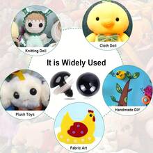 Black Plastic Eyes Set For Dolls And Crafts, 3mm To 12mm Multiple Sizes, With Storage Tray - Black - View 7