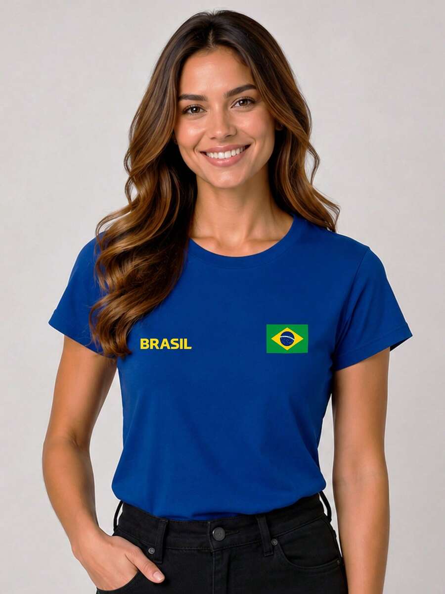Women's Brazil T-Shirt, PV Cool Mesh - 皇家藍 2070 - 查看 1