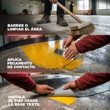 VINILMAX Piso Antiderrapante Resistente de 200 cm de Ancho x 100 cm de Largo (2x1 m) | Superficie Antideslizante con Textura Rugosa | Soporte Non Woven | Ideal para Escaleras, Pasillos, Almacenes, Gimnasios, Tapetes de Auto, Cajuelas y Más | Fácil de Cortar e Instalar - Negro - Ver 10