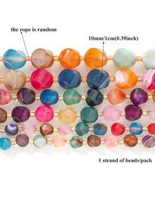 1 Strand Colorful Agate 6/8/10mm Natural Asymmetric Faceted Stone Beads For Jewelry Making DIY Crafts Women Charms Bracelet - Multicolor - View 10