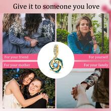 18K Gold Plated Dolphin Heart Pendant Blue Design Suitable For Bracelet Necklace DIY Jewelry Making Gift Daily Gathering Party Occasion Holiday Gift For Family Friends Lover - Gold - View 7