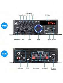 AK380 2CH 800W Digital Amplifier Bluetooth USB Mini Car Audio - Black - View 8