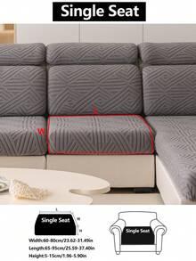 1pc Elastic Sofa Cover, Non-Slip Full Wrap Sofa Seat Cover, All-Season Universal Sofa Cushion Cover, Thickened Fabric Sofa Cover, Machine Washable, Dust-Proof, Dirt-Resistant, Home Decor, Pet-Friendly Protective Cover, Dark Gray Fresh Room Decor, Adjustable Corner Sofa Cover Suitable For Bedroom, Office, Living Room, Combination And L-Shaped Sofa And 1234 Seat Covers - Dark Grey - View 16