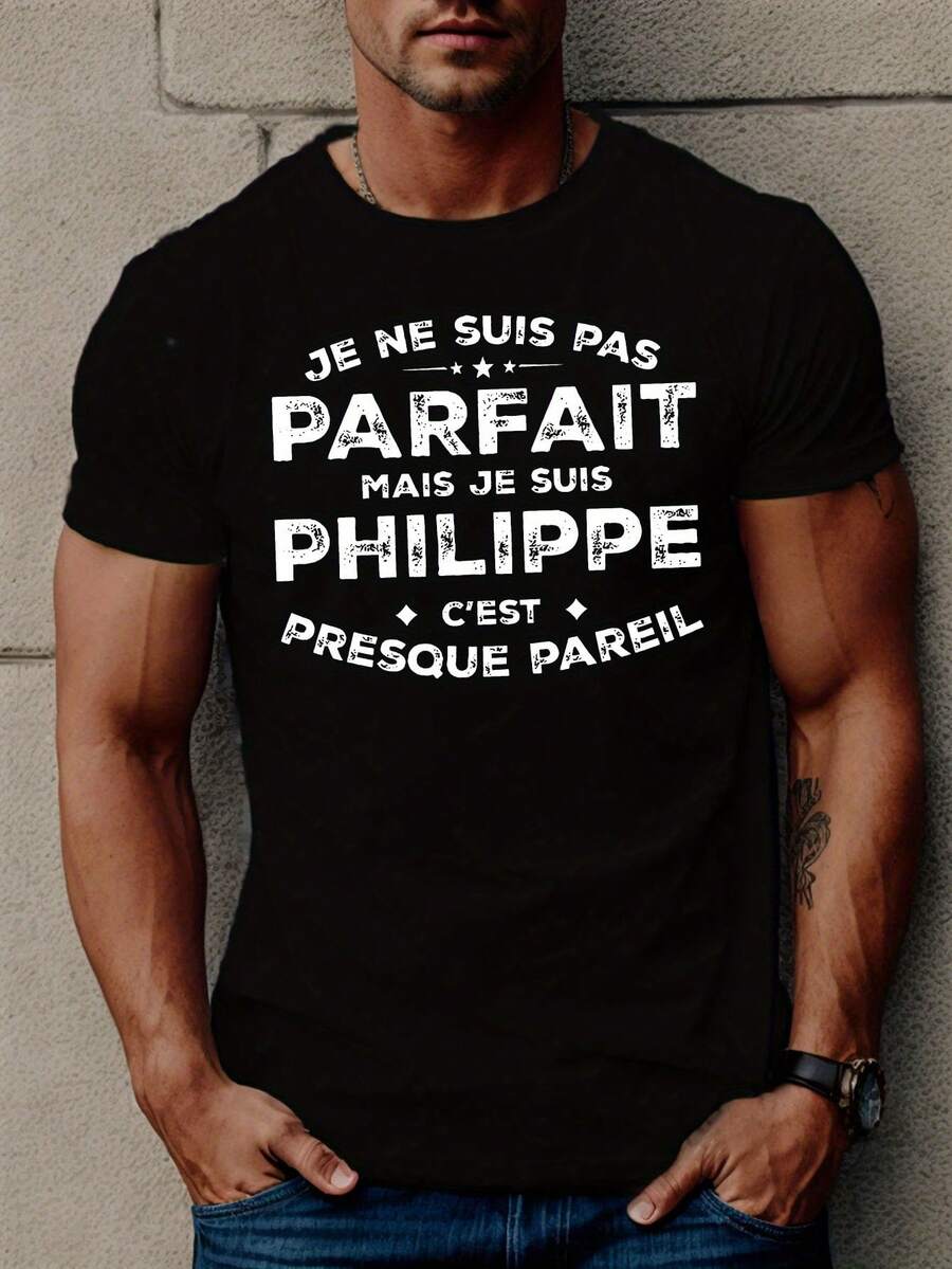Elegante camiseta de manga corta para hombre, perfecta para el verano. Elección perfecta de regalo de cumpleaños o festividad pra amigos, familiares, novio o novia - Negro - Ver 1