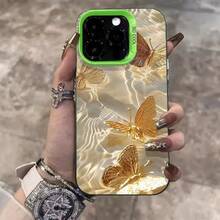 Golden Butterfly Case For IPhone 16 Pro Max, Apple 15 Pro, Premium 14 Pro, Beautiful 17 New Model - 彩銀殼-紫色-金色蝴蝶(superb) - 查看 9