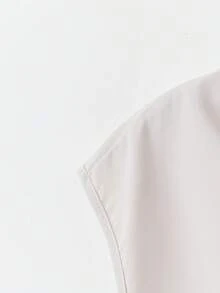 Elegant Women's 2 Pieces Set, Draped High Neck Top With Matching Skirt, Summer Non-Stretch Fabric - Apricot - View 4