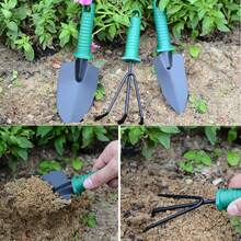 VASA NAMA 11Pzs Herramientas de Jardinería, Herramienta de Mano de Jardín Mango Ergonómico Pala y Podadora Rastrillo Rociador de Agua Jardinería, Regalos para los Amantes de la jardinería - 1 - Ver 3