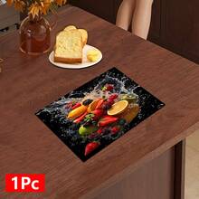 1pc, Home Decor, Fruit Pattern Printed Bowl & Plate Absorbent Mat, Dish Drying Mat, Espresso Machine Countertop Absorbent Mat, Drainage Mat, Soft Faucet Absorbent Mat, Sink Cup Mat, Kitchen Supplies, Bathroom Supplies - Multicolor - View 15