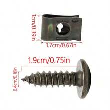 20/60/100pcs Car Screw And Fastener Clips, U-Shaped Screw Base Clips, Multi-Function Car Fastening Screws, Used For Fixing Seats, Engines, Fenders And Bumpers, Suitable For Cars, Motorcycles And More, Screw Accessories - Metal U-shaped Fixing Clip - View 3