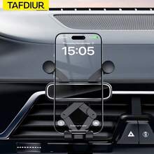 TAFDIUR Gravity Car Phone Holder, Air Vent Phone Mount, Does Not Block Air Vent, Compatible With Apple And Android Phones, Black Glossy Finish - Gravity Locking Bracket - Mirror - View 10