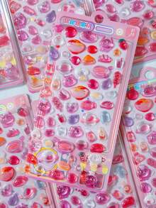 Cute Candy Party 3D Stickers, Embossed 3D Stickers, Phone Case Decoration, Cute Scrapbook Decoration, Kawaii Handmade Gift - 彩色 - 查看 5