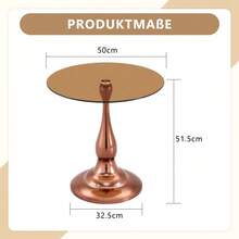 Round Glass Side Table, Modern And Elegant Coffee Table With Tempered Glass Top And Stable Base, Compact Side Table For Living Room And Bedroom (Table Only) - 棕色 - 查看 6