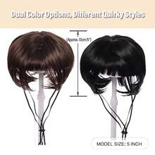 Pet Wigs Cosplay Props Dog Cat Cross-Dressing Hair Set Photography Funny Props Head Accessories Prank Pet Supplies Costumes DIY, Halloween - Multicolor - View 3