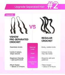 bling hair Real Hair Crochet Extensions For Women, 45 Cm (18 Inches), Feather Crochet Real Hair, Pre-Separated, Invisible Magic Knots, Burmese Curls, Natural Black (1B#), 50 Strands, 50 G - Natural Black - View 3