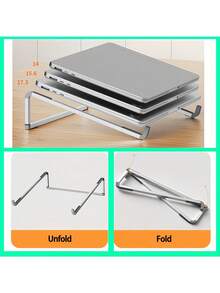 1pc Laptop Stand, Comes With Colorful Gift Box Packaging + Storage Bag, Foldable, Convenient Storage, Ergonomic Design, Suitable For Office, Home, Teachers, Nurses. Great Gift - A - View 3