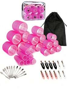 50Pcs/Set Self Grip Hair Rollers And Clips Set, Includes Self Holding Hair Curlers And Duckbill Clips, Hair Salon Curlers, DIY Styling, Optional Individual Items Purchase - Multicolor - View 3