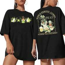 Remera Oversize Estampado Postal Vintage Retro Manga Corta Cuello Redondo Estilo Rock Urbano Moda Streetwear Gráfico Uso Diario - Negro - Ver 1