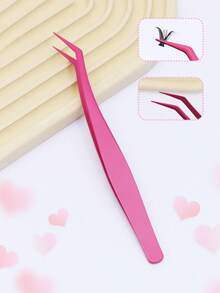 1/2 Rose Red Eyelash Tweezers, Professional Eyelash Extension Tweezers, Multiple Colors Available, Essential Beauty Tool For DIY Cluster Eyelash Makeup - Hot Pink - View 8