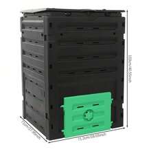 Garden Compost Bin 119 Gal Compost Bin Outdoor Large Capacity Composter 450L NEW - black and green - View 2