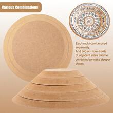 5pcs Wooden Pottery Mold Set Versatile Sizes For Ceramic & Clay Crafting Round Slump Molds For Handbuilding Dishes & Plates - 1 Set - View 10