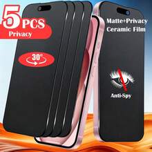 XINHONGYU 5片裝磨砂隱私螢幕保護貼，相容 Phone 18 Pro Max/Phone 18 Pro/Phone 17 Pro Max 6.9 吋，軟膜材質，非玻璃，全螢幕覆蓋，防偷窺、防盜視、防眩光，陶瓷膜，防指紋，相容手機殼。相容 Phone 17 Pro Max、17 Air、16 Pro Max/16 Pro/16 Plus/16/15 Pro Max/14 Pro Max/13 Mini/12/11/XS Max/XR/8 Plus/7 Plus。 - 黑色 - 查看 28