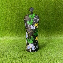 Colorful Lucky Clover Golf Club Headcover, Dark Base With Fresh Floral Leaf Design, Golf Accessory - Black - View 9