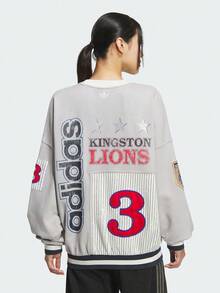 Adidas Originals Sweatshirt Rajut Pria BASEBALL CREW Tanpa Tudung KG3146 - Grey - View 3