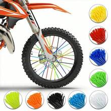 72pcs Bicycle Wheel Spoked Protector Wraps 24cm Wheel Rim Spoke Wrap Kit For Motorcycle Bike Color Rims Skin Trim Covers Pipe Universal Dirt Bike Spoke Covers Motorcycle Wheel Rim Spoke Wrap Kit Skins Protector Cover For Motocross Bicycle - Multicolor - View 4