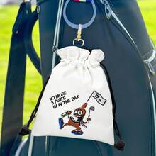 Pirate Pattern Golf Bag With Drawstring Design, Portable And Durable Faux PU Golf Ball And Tee Storage Bag, High-Quality Accessory For Men Golfers, Perfect Gift Choice - Multicolor - View 4
