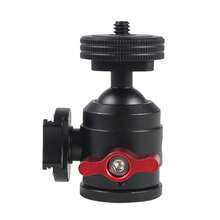 Dual Cold Shoe 360° Ball Head Bracket, Rotatable Side Cold Shoe With Anti-Reverse Cold Shoe Nut, Tripod Mount Bracket For DSLR Mirrorless Camera, Tripod Fill Light Microphone Accessory - View 2