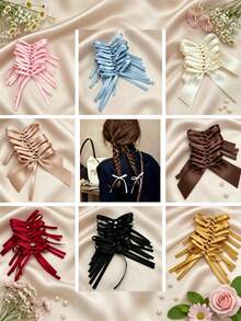 20 piezas/10 piezas/5 piezas Lazos de cinta para envolver regalos, diversas decoraciones, accesorios de costura hechos a mano, joyería DIY y accesorios para el cabello - Negro - Ver 6