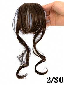 Airy Bangs Hair Clip-In Fringe, Natural Front Hairline, Straight Bangs, European And American Popular Style, Synthetic Hair - Multicolor - View 2