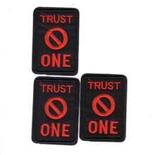 Trust One Pattern Iron-On Embroidery Patch - Fun Design - Easy To Sew Or Iron, Durable Fabric Badge, Suitable For Personalized Jackets, Bags, DIY Crafts And More - Ironing Style - View 2