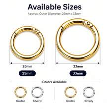 10pcs Metal O-Ring Spring Clasps, DIY Jewelry Openable Round Keychain Lobster Clasp Dog Leash Connector - Multicolor - View 6