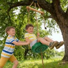 1PC 3-In-1 Fun & Fitness Swing For Outside, Swing Seat, Sensory Swing Rope Swing For Tree Swing Set Accessories Saucer Swing Disc Swing Backyard Swing Indoor-Outdoor Climbing Frame Sports & Outdoor Play Toys - 墨綠色 - 查看 3