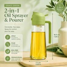 1pc 2-In-1 Glass Oil Sprayer And Dispenser Bottle, Glass Cooking Oil Sprayer, Olive Oil Sprayer, Glass Oil Spray Bottle, Suitable For Air Fryer, Cooking Spray, Salad, BBQ, Baking, Suitable For Kitchen, Oil Mist Spray Bottle - Multicolor - View 13