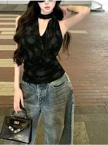 Women Tops - Black - View 7