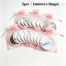 1/10/20pcs Round High Definition Portable Small Mirror With Pink Pouch, Handheld Mirror, Travel Makeup Mirror, Mini Makeup Mirror, Women's Valentine's Day Decorative Handheld Mirror, Carefully Shaped Mirror - A - View 13