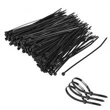100pcs/Set Self-Locking Cable Ties Nylon Cable Tie Plastic Cable Ties Acid, Corrosion Resistance, Insulation - D-Black - View 1