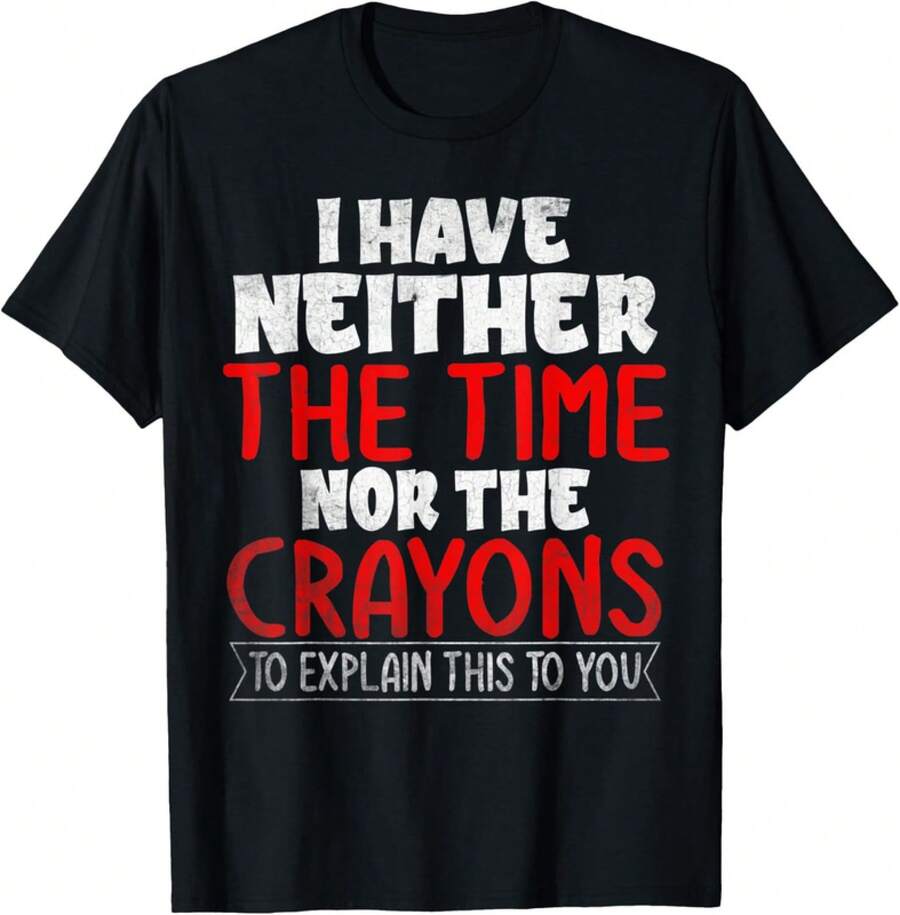 Funny T Shirts Sarcastic Novelty Graphic Unisex T-Shirt - 黑色 - 查看 1