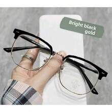 1 Pair Square Metal Frame Non-Prescription Glasses For Men And Women, High-Quality Craftsmanship, Elegant And Sophisticated, Sexy And Fashionable, Versatile And Timeless, Suitable For Daily Commute, Campus, Reading, Office - Multicolor - View 12