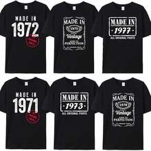 Gemacht in antiken ursprünglichen Baumwolle T-Shirt Geburtstag Vintage Vater Freund Geschenk T-Shirts - Schwarz-1-1979 - Übersicht 3