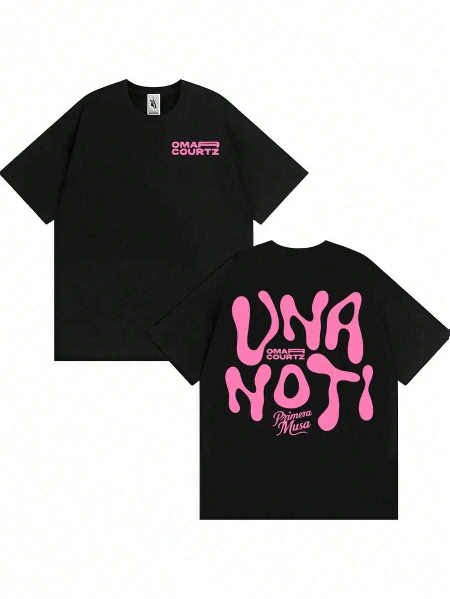 Unisex Vintage Primera Musa Omar Courtz Album Print T-Shirt, Oversized Summer Fashion Crew Neck Festival Tee. - Schwarz - Übersicht 1