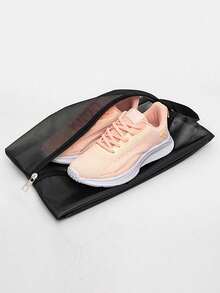 Fabric Shoe Storage Bag, Portable Travel Wardrobe Bag, Transparent Hanging Shoe Organizer, Shoe Box, Shoe Rack Accessories, Suitable For Travel, Cruise, Summer, Dorm, Home, Hotel - Black - View 9