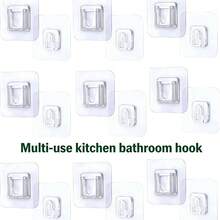 Wall-Mounted Adhesive Replacement Pads For Kitchen Bathroom Shower Caddy Storage Rack Holder No-Drill Adhesive Hooks - A - View 4