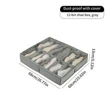 Foldable Shoe Box Storage Organizer, Suitable For Square Shoe Boxes, Non-Waterproof, Multi-Purpose, With Lid Closure - Multicolor - View 26